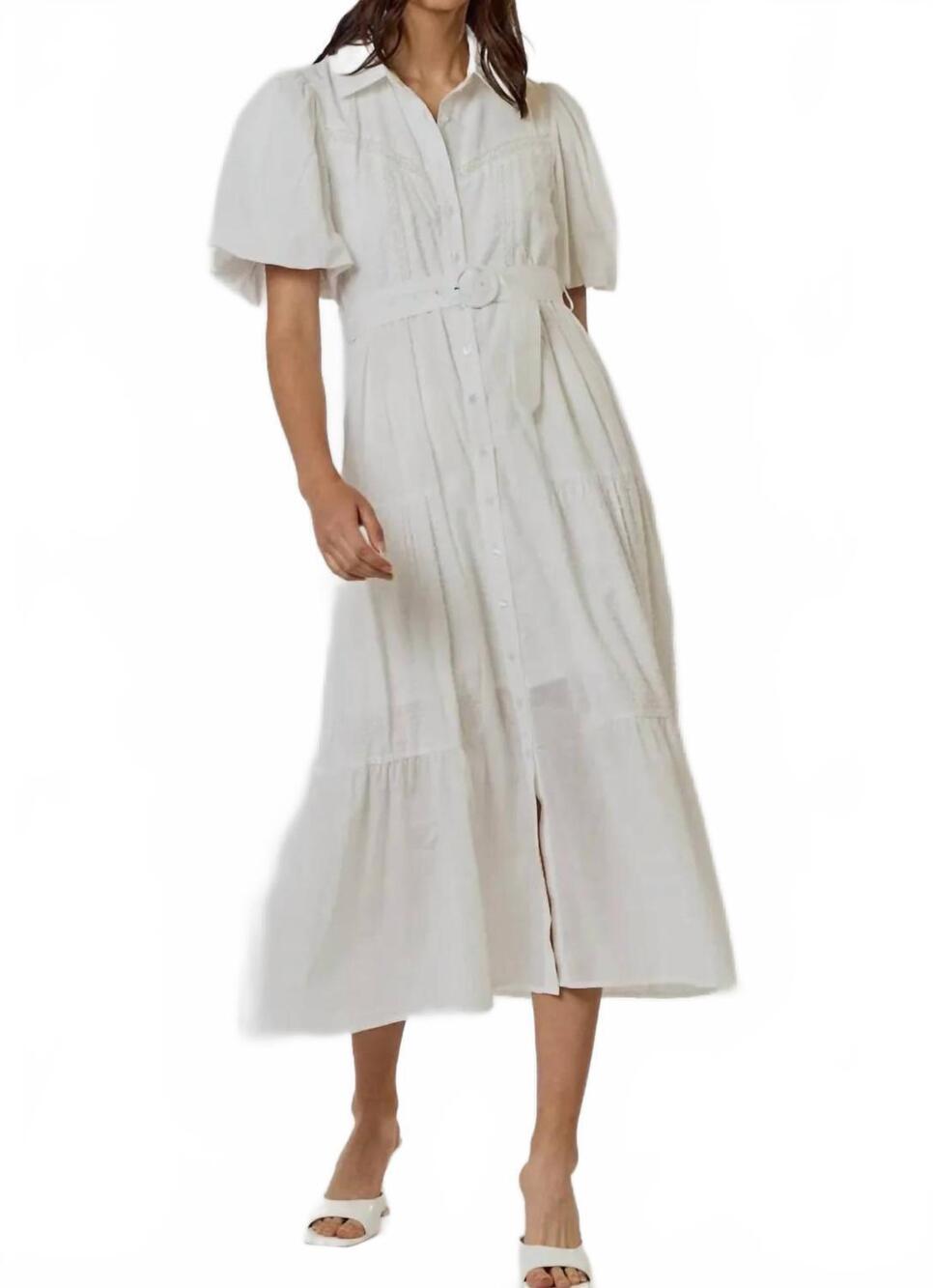 NEW LALAVON lariatt dress in off white